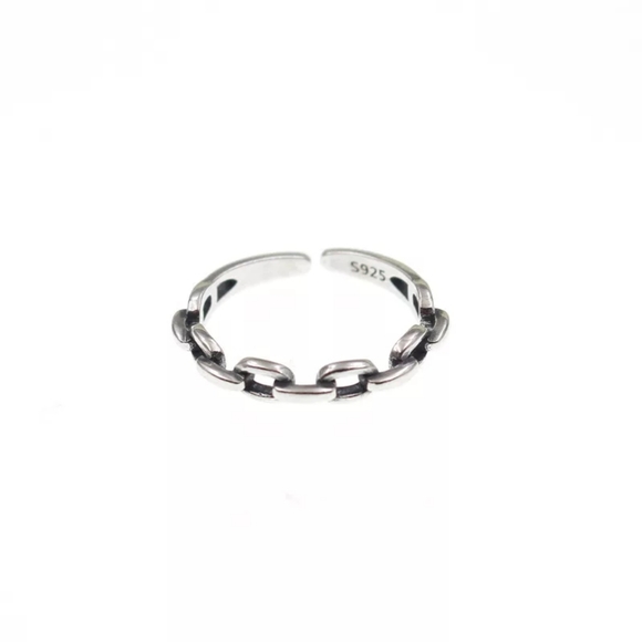 *NEW Cuban Chain Link 925 Sterling Silver Open Ring - Picture 9 of 16